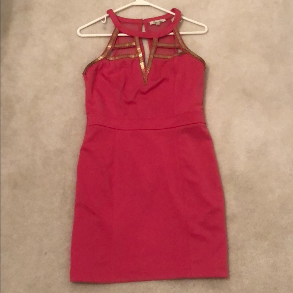 pink dress with cutouts
